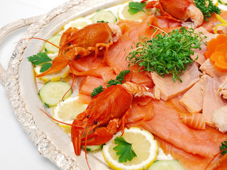 fish and seafood platter