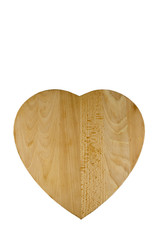 Heart shaped wooden bread board