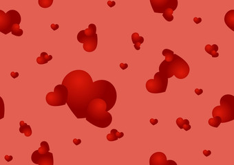 seamless pattern with red hearts