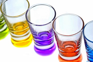 Colorful glass on white