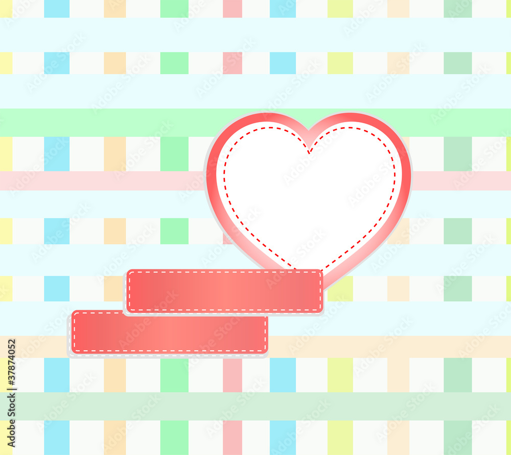 Poster abstract mosaic background with hearts and empty space