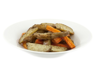 Fried potatoes and carrots
