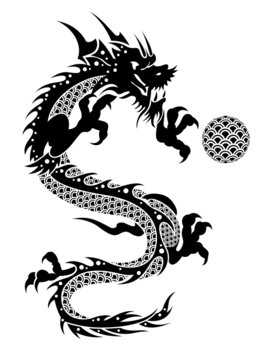 2012 Flying Chinese Dragon with Ball Clipart