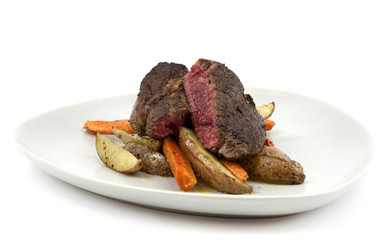 Rare entrecote dinner
