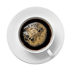 Cup of coffee on the saucer, isolated