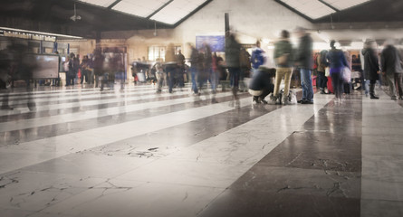 People at railway station
