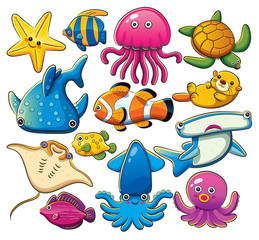 Obraz premium Sea Animals Collection