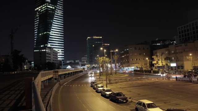 Time lapse city night traffic