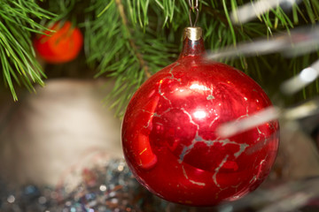 Xmas red glass sphere