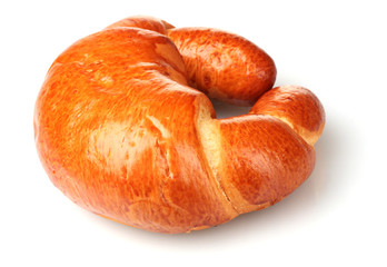 One bagel isolated on white