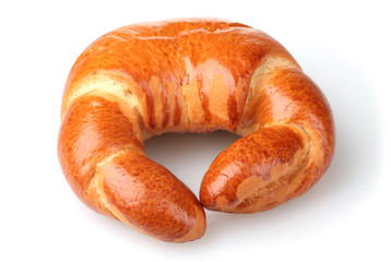 One bagel isolated on white