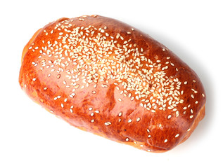 One roll bread isolated on white