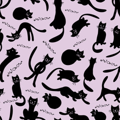 seamless pattern with cats