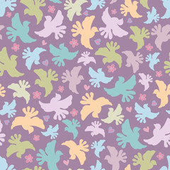 Fototapeta premium seamless pattern with multicoloured birds