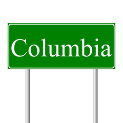 Columbia green road sign