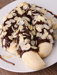 banana with chocolate