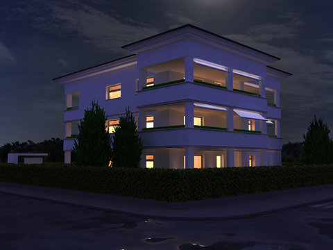 appartamento rendering 3d exterior architettura progetto