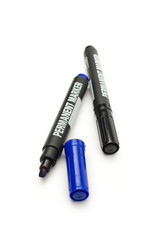 Markers on the white background