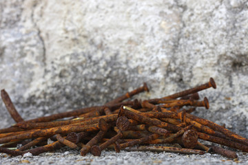 Old rusty nails