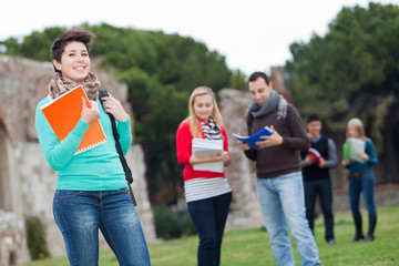 Multicultural College Students at Park