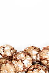 Chocolate cookies isolated on white