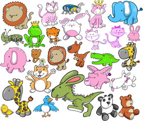 Obraz premium Cute Animal Design Elements Vector Set
