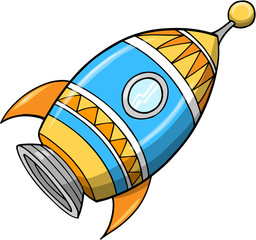 Cute Rocket Vector Illustration