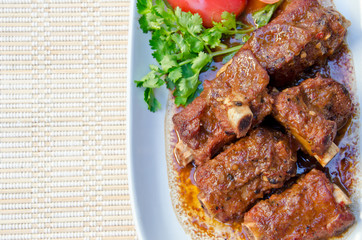 Pork ribs roast with honey sauce