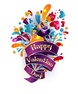 Festive Valentine colorful background, with text.