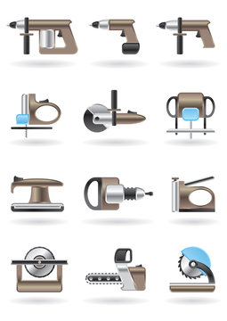 Building and furniture power tools - vector illustration