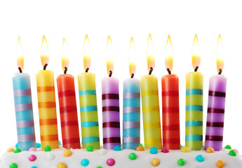 Ten birthday candles