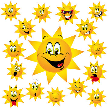 sun with many expressions