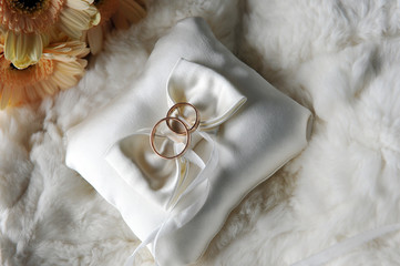 cushion with wedding  rings