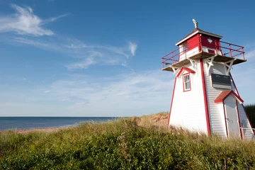 Zelfklevend Fotobehang Covehead-vuurtoren in Stanhope, Prince Edward Island © Natalia Bratslavsky