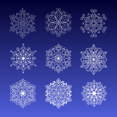 Snowflake winter set vector illustration