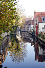 historical canal in Brugge, Belgium