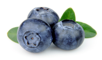 Blueberries with leaves