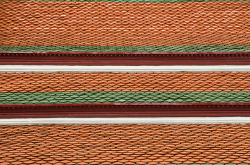 Tile Roof of Galleries in Temple of The Emerald Buddha Wat Phra
