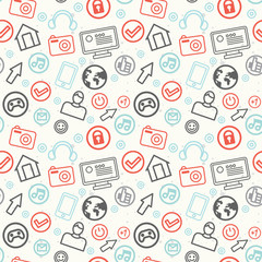 social media and internet seamless pattern