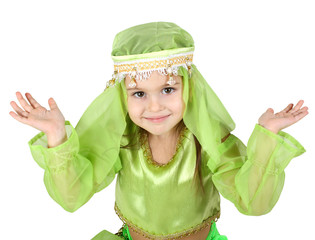 little girl dressed arabian