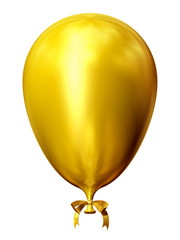 goldener Luftballon mit Schleife