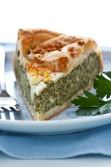 Spinatkuchen mit Frischkäse