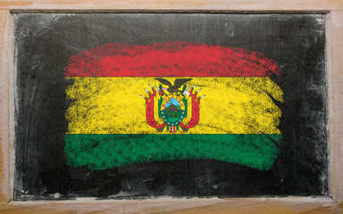 flag of Bolivia on blackboard painted with chalk