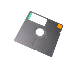 Old 5.25 floppy disk with blank label