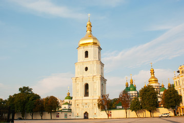 Fototapeta na wymiar St. Sofia monastery in Kiev, Ukraine in the morning
