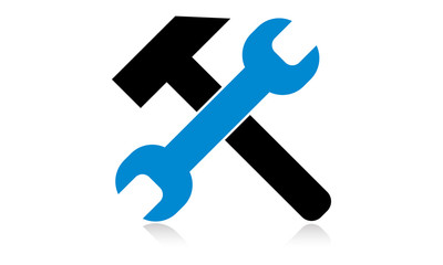 Key and hammer icon