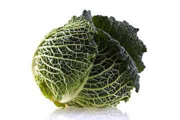 Fresh organic cabbage isolated on white