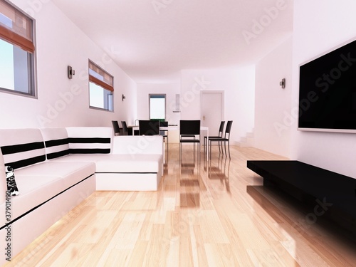 Appartamento rendering 3d interni architettura progetto stock photo ... Rendering 3d interni