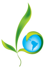 Planet earth with plants