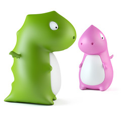 green and pink dragon toys